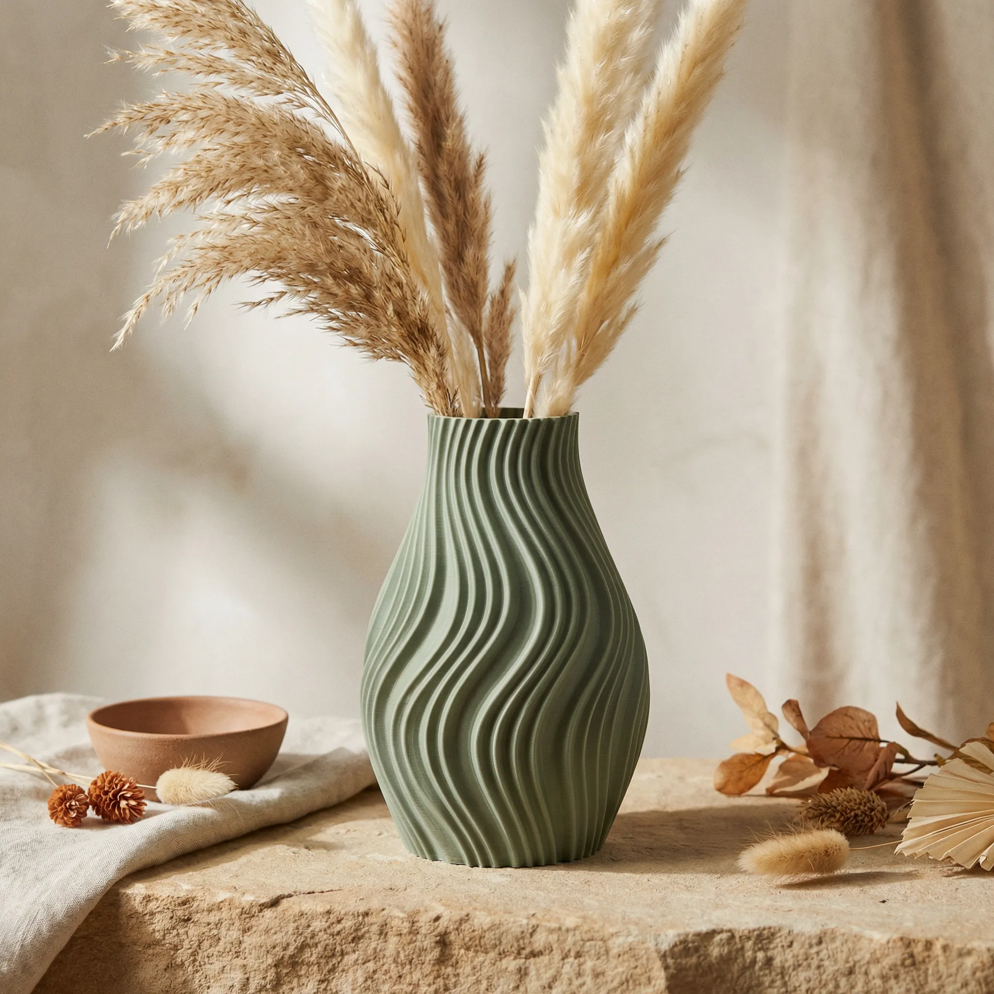 Sage Wave Vase